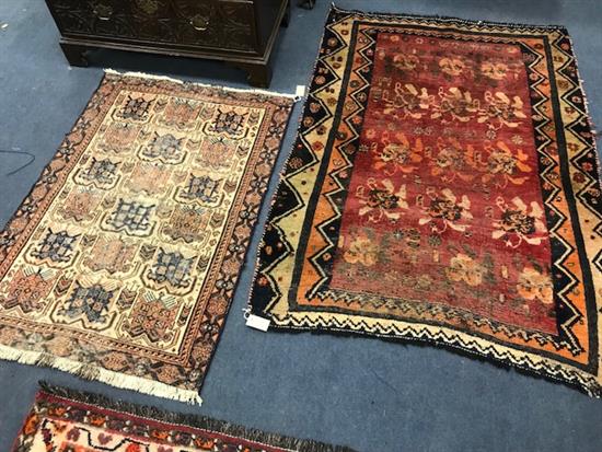 A Gabbeh rug and a Hamadan rug 130 x 89cm and 170 x 116cm